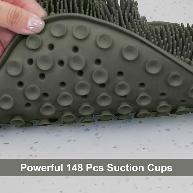 BESKAR 2Pack Shower Foot Scrubber Mat, Foot Scrubbers for Use in Shower, Cleaning & Exfoliating Your Feet No Bend