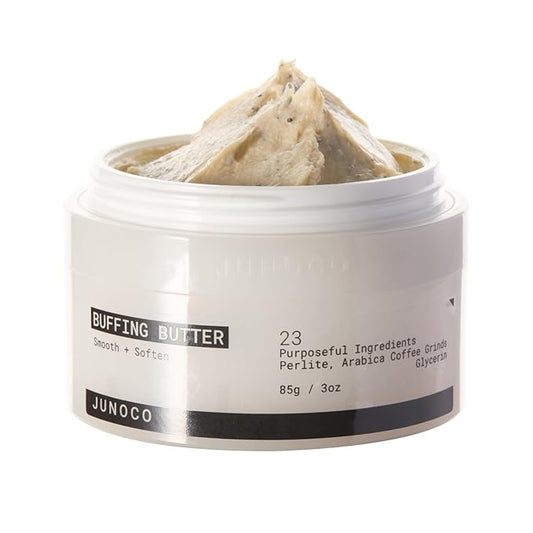 JUNO & Co. Buffing Butter, Buttery Body Scrub with Refillable Pod for Exfoliating & Hydrating 85 g/3.0 oz