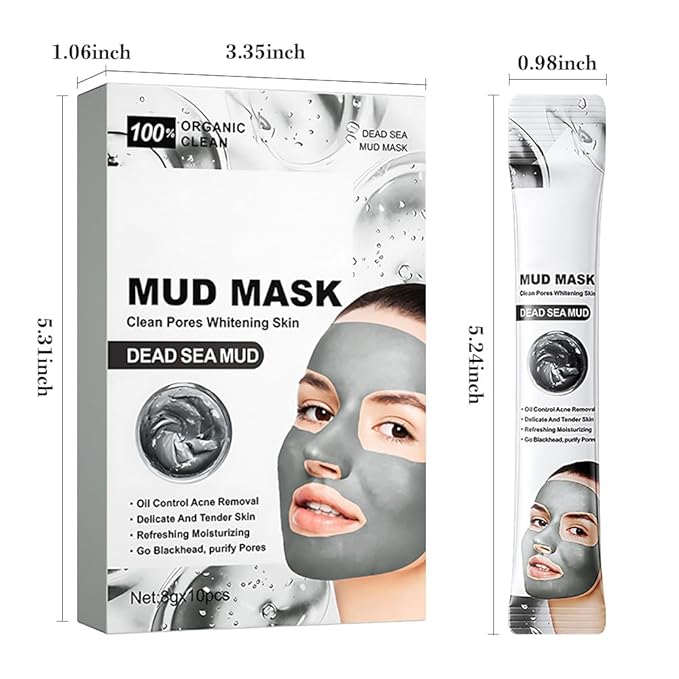 10X Collagen Anti-Aging Sleep Mask β Active Protein Technology β Intensive Hydration, Reduces Sagging & Dullness, Skin Care, Smooth & Whitilight, Cruelty-free (10PCS-Mud Mask-Dead sea mud White)