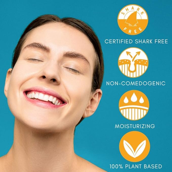 STREAM 2 SEA Squalane Olive Based, Reef Safe Certified Shark Free Plant Based Vitamin E Infused Face Moisturizer and Boosts Collagen Production, Biodegradable Skin and Hair Care, 2 Fl Oz