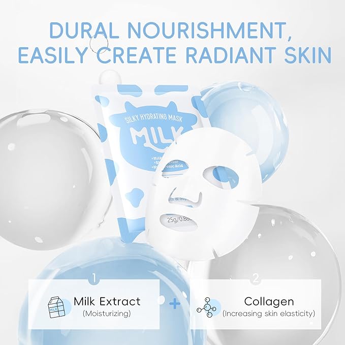 Milk Skincare Sets for Teen Girls,10IN1 Skin Care for Teens 10-12,Milk Skin Care Routine Kit for Women,Girls 10-12,Teen Skin Care Kit,Mother Day Gifts,Moisturizing & Gentle (One Size, Milk StyleB)