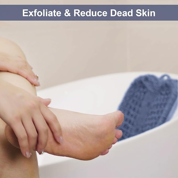 BESKAR 2Pack Shower Foot Scrubber Mat, Foot Scrubbers for Use in Shower, Cleaning & Exfoliating Your Feet No Bend