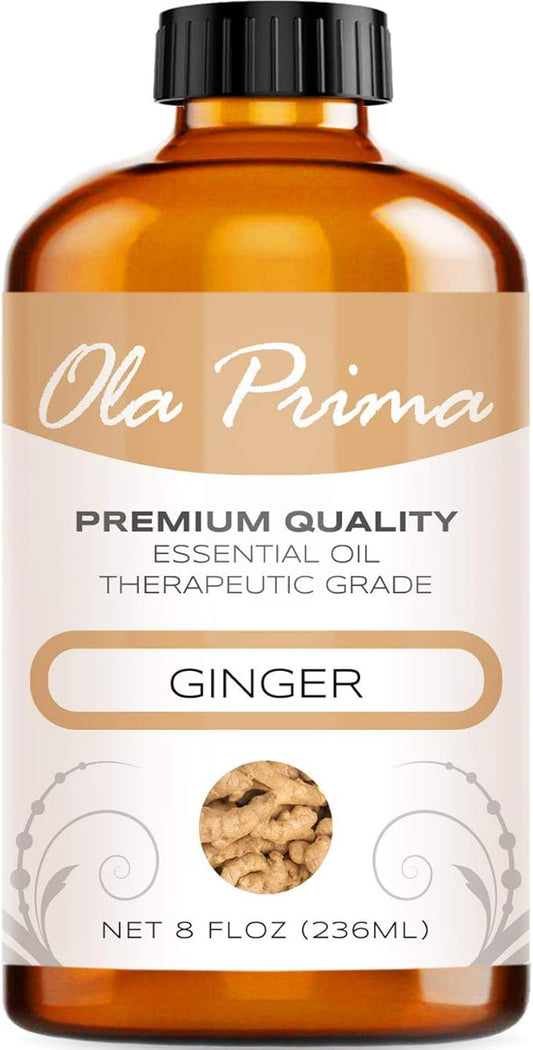 Ola Prima Ginger Essential Oil 8 fl oz – Therapeutic Grade Ginger Aromatherapy Oil