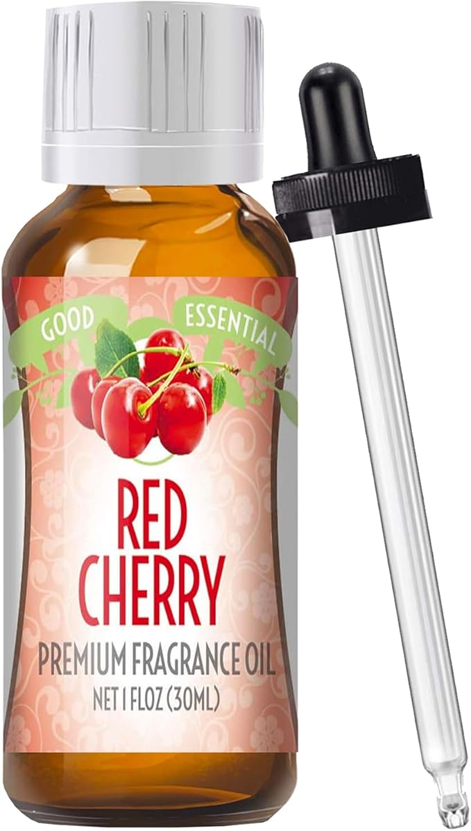 Good Essential Professional Red Cherry Fragrance Oil for Diffusers, Candles, Soaps, Lotion & Perfume - 1 fl oz (30ml) - Cherry Scent for Candle Making