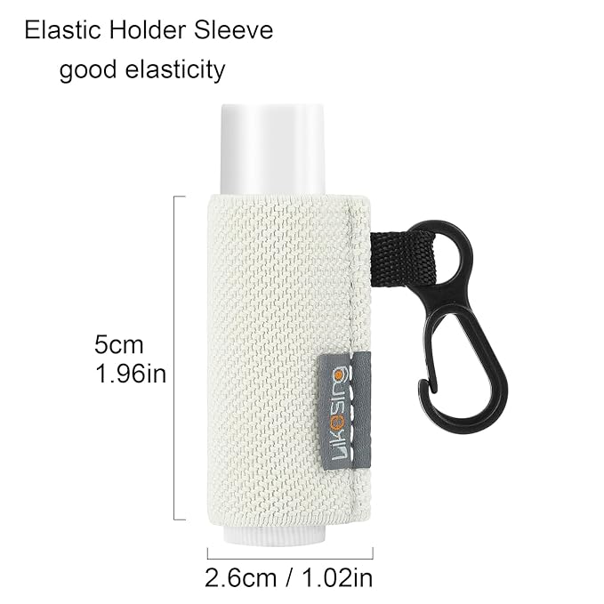 Lip Balm Holder Keychain, 4 Pack Chapstick Keychain with Clip On for Backpacks, Sports bottles, Tight-Knit Elastic Lipstick Sleeve Holder Keychain Gifts for Friends Women Girls Boys Man