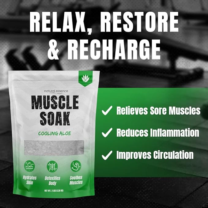 Natural Essence Cooling Aloe Muscle Soak Made with Premium and Natural Magnesium Flakes That Provides Wellness and Quality Effect Muscle Relief and Joint