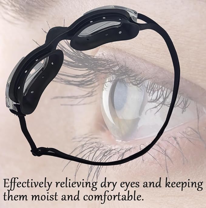 Dry Eye Relief Glasses with Hydrating Chamber Design and Air Circulation Holes,Silicone Hydrating Dry Eye Masks,Moisture Eye Mask for Sleeping