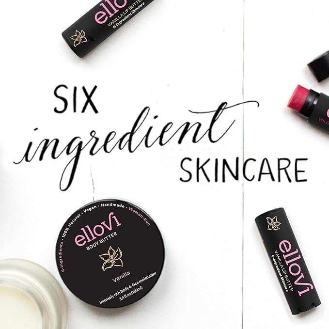 Vanilla Lip & Body Butter Bundle | All-Natural, Vegan Skincare for Hydration & Nourishment | Made with 6 Pure Ingredients | Ethically Sourced & Cruelty-Free