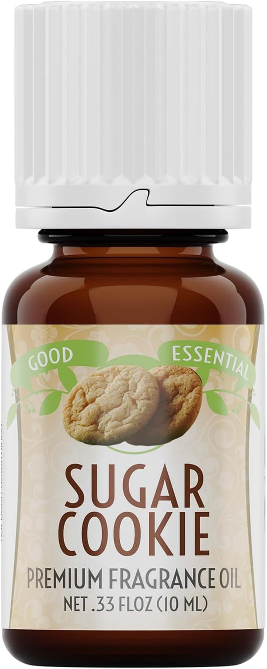 Good Essential Professional Sugar Cookie Fragrance Oil 10ml for Halloween, Diffuser, Candles, Soaps, Lotions, Perfume 0.33 fl oz - Scent for Soaps - Sugar Cookie Aromatherapy Oil