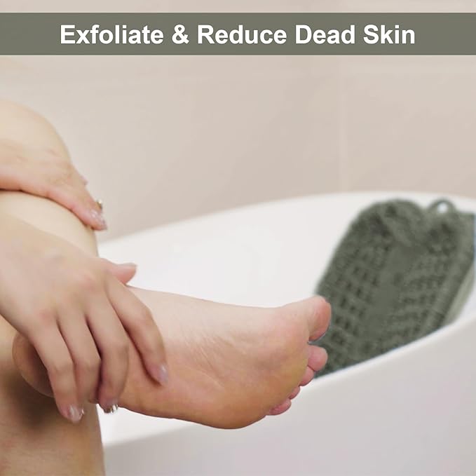 BESKAR 2Pack Shower Foot Scrubber Mat, Foot Scrubbers for Use in Shower, Cleaning & Exfoliating Your Feet No Bend