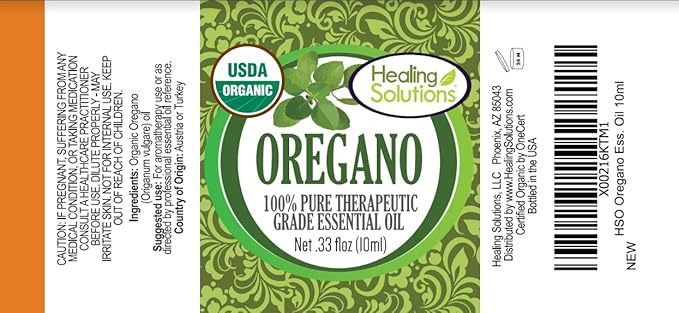 Healing Solutions Oregano Essential Oil 30 ml – Pure Organic Oregano Oil (1 fl oz)