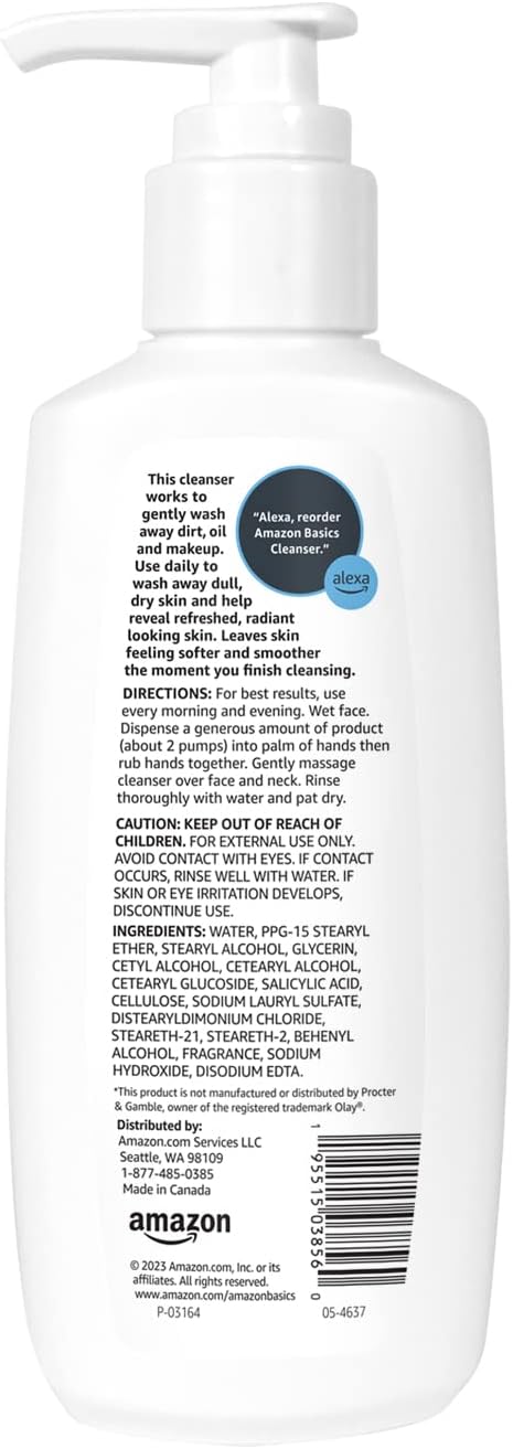 Amazon Basics Replenishing Cleanser Exfoliating Face Wash, Unscented, 6.78 fl oz (Pack of 3)