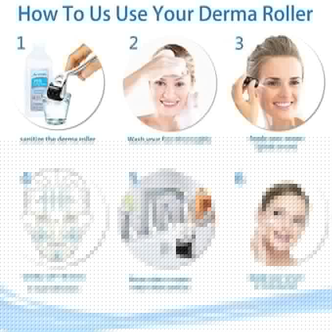 Derma Roller for Beard - Diougens Lee 540 Titanium Microneedling Roller for Face Body - with Storage Case