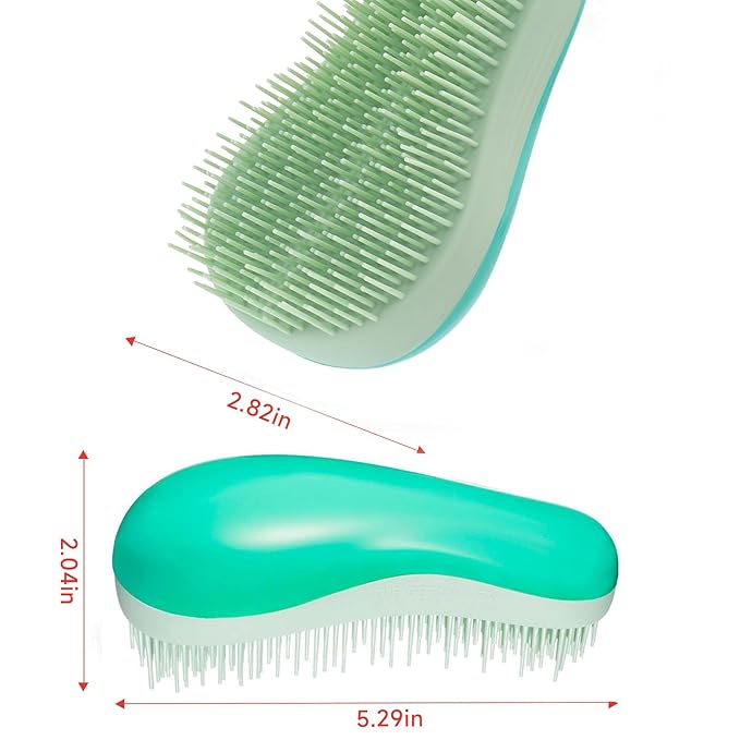 Hand Grip Brush, Gentle Detangling, Detangler Hair Brush for All Hair Types. For use on Wet or Dry Hair (Aqua)