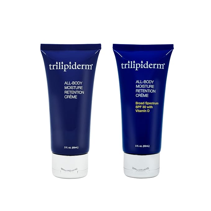 Trilipiderm Weekender Bundle - All-Body Moisture Retention Crème 2-Pack Travel Size – 1x SPF 30 Broad Spectrum Sunscreen 3 oz + 1x Original Formula 3 oz
