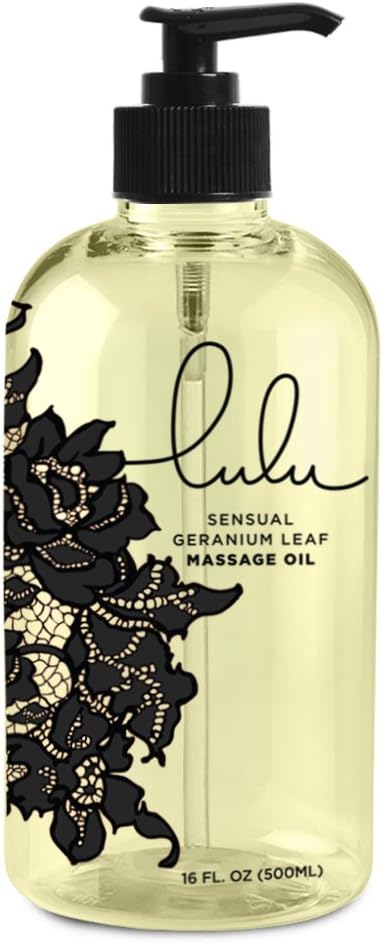 Lulu Massage Oil 16 Ounces for Full Body Massages of Joint and Muscles. Scented with Essential Oils and Sweet Almond Oil. for Couple Massage Therapy. Made in USA