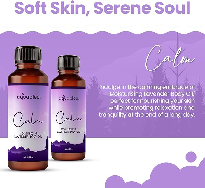 Lavender Massage Oil – Calming Aromatherapy Blend for Relaxation – 80ml Bottle – Ideal for Tranquility – Great Gift for Women