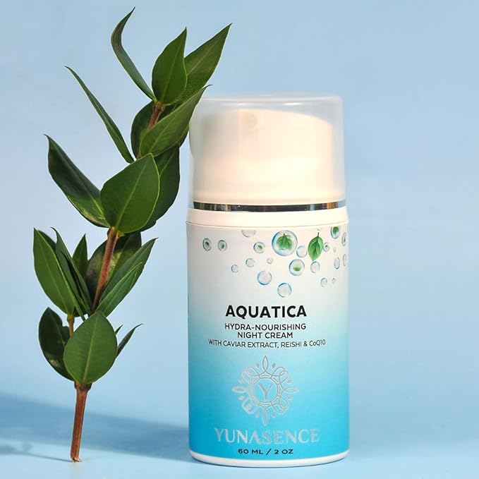 AQUATICA Hydra-Nourishing Night Cream with Caviar Extract, Reishi and CoQ10, 2oz. All natural gentle, soothing.