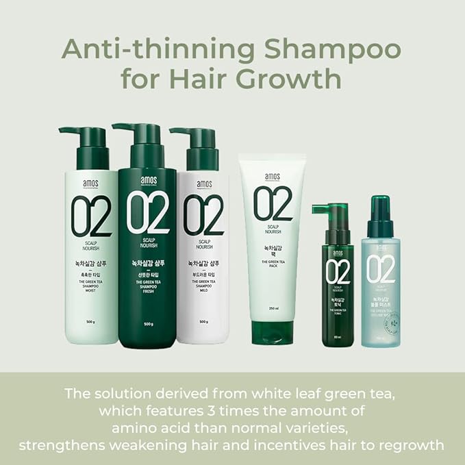 AMOS PROFESSIONAL Korean Green Tea Nourishing Hair Mask 8.45 oz (250ml) | Deep Conditioning Treatment for Hair Growth and Moisture