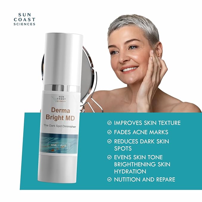 Sun Coast Sciences - DermaBright MD Dark Spot Diminisher, Age Spot Sun Spot Freckles Melasma Brown Spot Serum - Advanced Formula Corrector Cream for Women and Men - 1 fl oz (1)