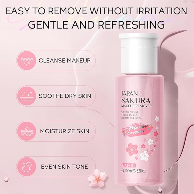 9 In 1 Japan Sakura Skin Care Set, Skincare Set For Women, Face Care Set For Women With Makeup Remover,Cleanser,Eye Cream,Serum,Hand Cream,Moisturizer, Travel Essentials Set