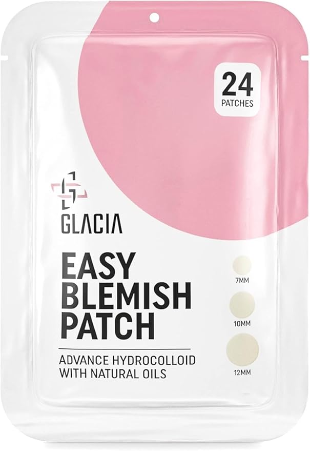 Glacia Spot Patches 24 Pack of Hydrocolloid Skin Patches for All Skin Types β Gentle and Natural Patches for Clear and Smooth Skin