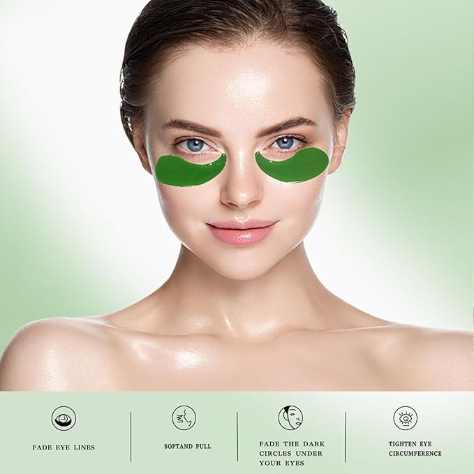 60 PCS Aloe Vera Eye Masks, Gel Collagen Under Eye Patches for Puffy Eyes and Dark Circles Treatments, Reduce Wrinkles and Fine Lines Undereye Patches