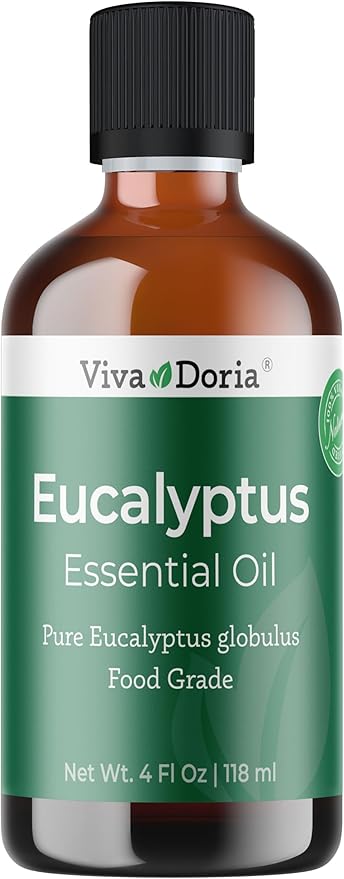 Viva Doria Pure Eucalyptus Globulus Essential Oil, Food Grade, 4 Fl Oz (118 ml)