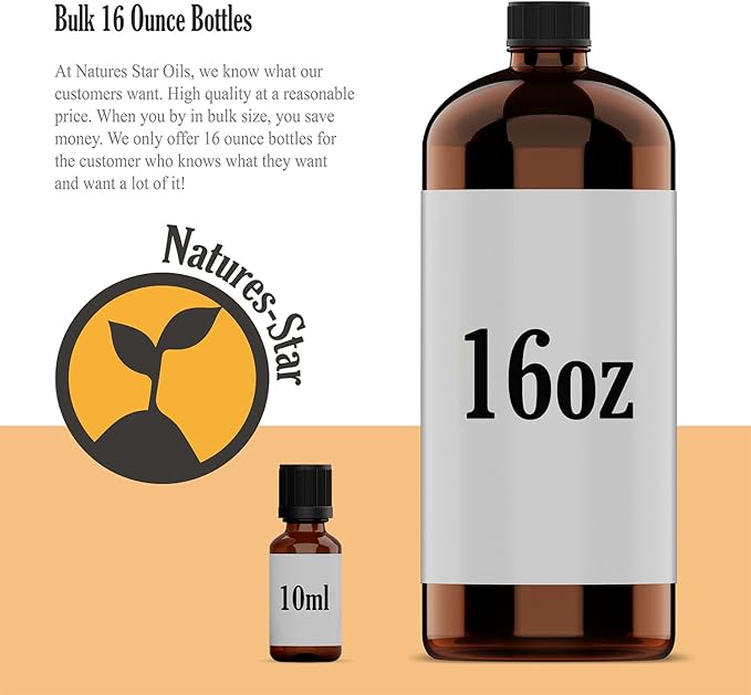 Vanilla Essential Oil (Bulk 16oz) Therapeutic Grade for Aromatherapy, Diffuser, Soap Making, Candles