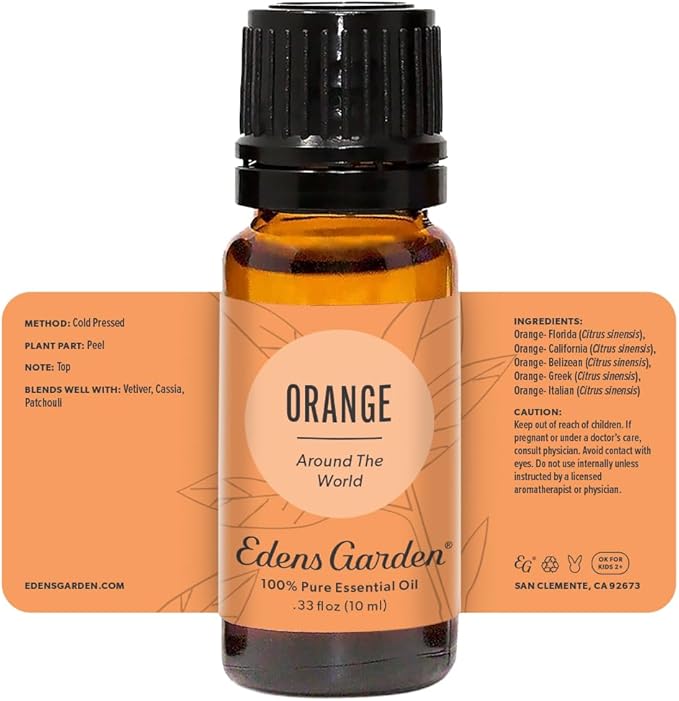 Edens Garden Orange Around The World Essential Oil- 100% Pure Premium Grade, Undiluted, Natural, Therapeutic, Aromatherapy, The Best for Diffuser, Skin, Candle, Laundry 10 ml (.33 fl oz)