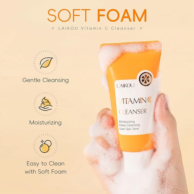 Vitamin C Skincare Set For Teen Girls Skin Care Set With Vitamin C Serum,Toner,Cleanser,Eye Cream,Face Cream,Sunscreen, Travel Skincare Set For Girls, Birthday Gifts for Womens