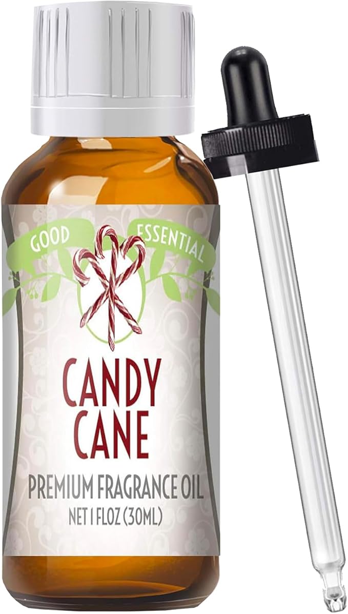 Good Essential Professional Candy Cane Fragrance Oil 30ml (1 fl oz) - Candy Cane Oil for Candles, Diffusers, Soaps, Lotions, Perfume, Christmas