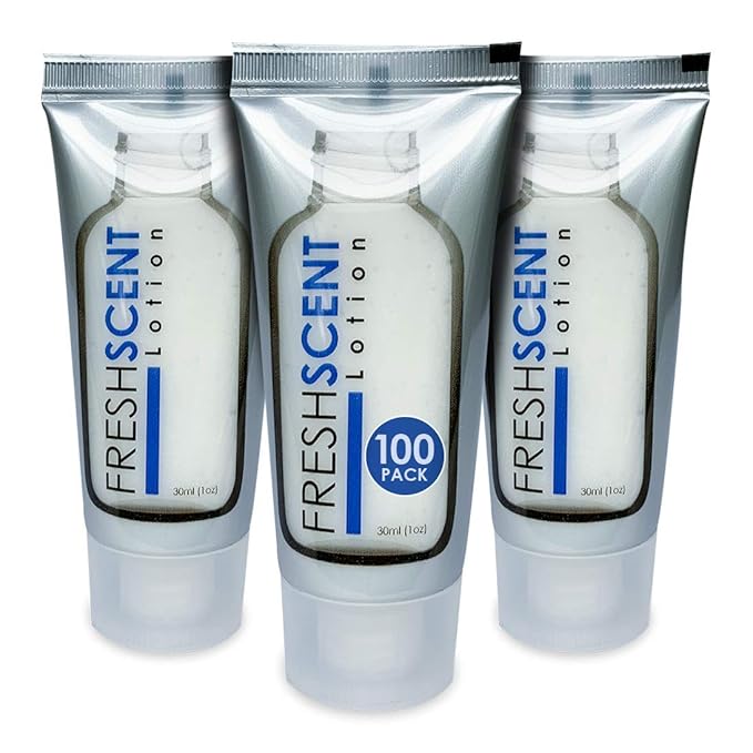 Freshscent Lotion 1oz (100 Pack) Hotel Travel Size, Bulk Amenities and Toiletries for Hospitality