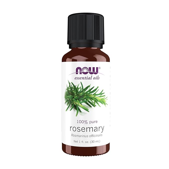NOW Essential Oils, Rosemary Oil, Purifying Aromatherapy Scent, Steam Distilled, 100% Pure, Vegan, Child Resistant Cap, 1-Ounce