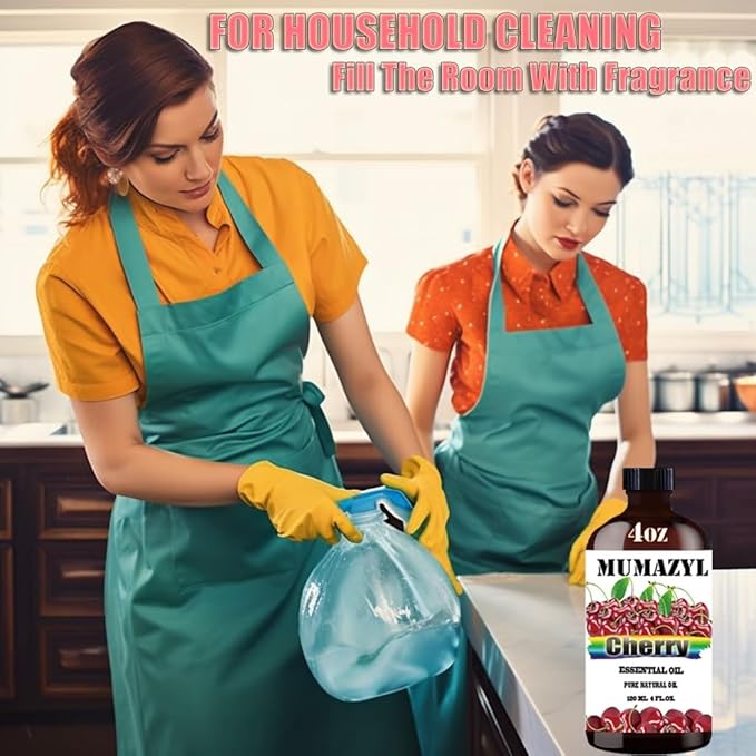 Cherry Essential Oil, Cherry Oil 4 Fl Oz 120ML for Diffuser Humidifier Yoga Cleaning DIY Candle Soap Making Essential Oils