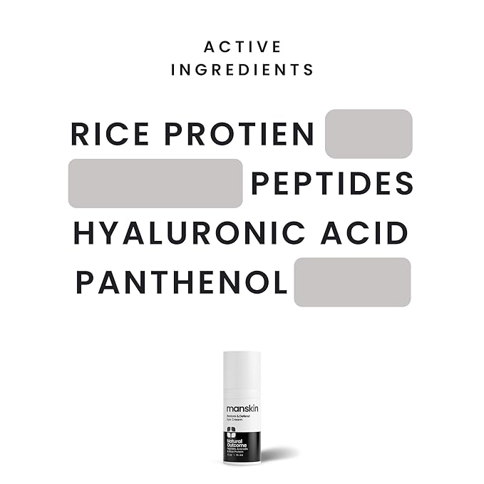 Man Skin Eye Cream for Men - Restore & Defend Anti Aging Eye Cream with Peptides, Avocado Oil and Rice Proteins