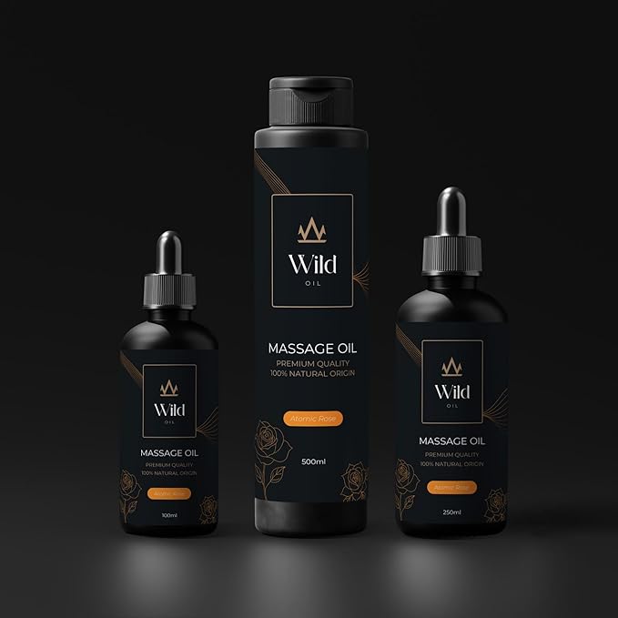 Atomic Rose Luxurious Lavender Massage Oil Mineral, Grape Seed, Jojoba & Lavender Skin Moisturization Hair Nourishment Hydration, Elasticity, Vegan & Natural (250ml)