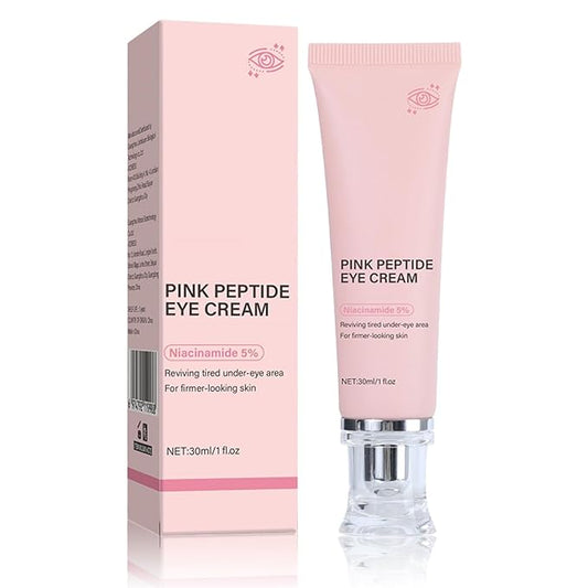 PDRN Pink Peptide Eye Serum Cream, Hydrating & Firming Eye Cream for Dark Circles, Anti-Aging Treatment Reduces Fine Lines, Uneven Skin Tone, Soothing Pink Moisturizer with Peptides, 1.01fl.oz (1)