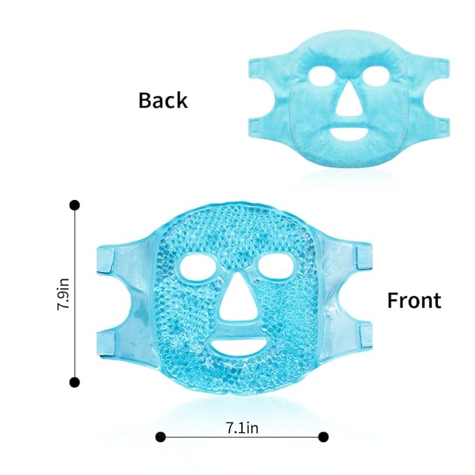 Cold Face Eye Masks Ice Face Mask Hot Cold Compress For Dark Circles, Puffiness, Migraines, Headache, Stress, Redness, Cooling Face Masks For Women Man, Skin Care