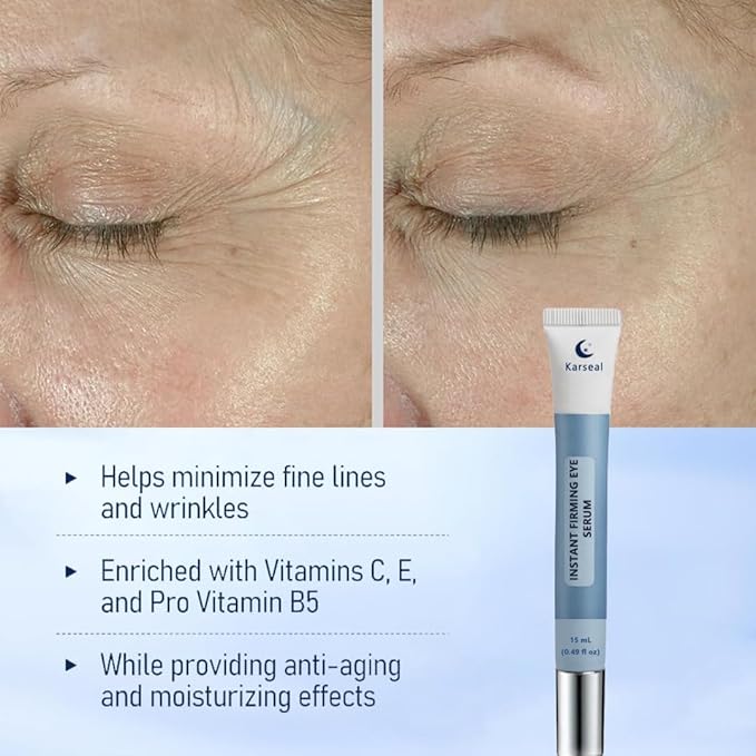 Instant Firming Eye Serum – Targets Under-Eye Bags, Wrinkles, Dark Circles & Fine Lines – Anti-Aging Formula (15ml / 0.49 oz)