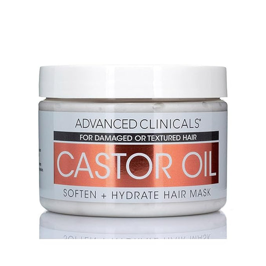 Advanced Clinicals Castor Oil Conditioning Hair Mask Natural Detangler & Hair Treatment W/Jamaican Black Castor Oil, Coconut Oil, & Biotin Repair For Color Treated, Dry, Or Damaged Hair, 12 Fl Oz