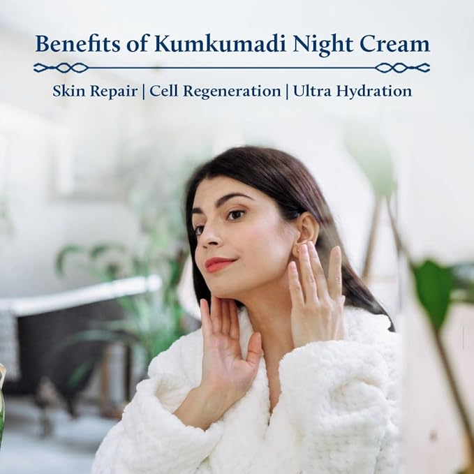 Blue Nectar Kumkumadi Night Cream with Jasmine for Glowing Skin (1.7 Fl Oz) & Kumkumadi Gentle Face Cleanser with Saffron (3.38 Fl Oz)