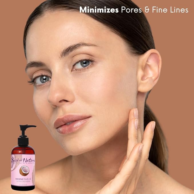 Best of Nature 100% Pure Fractionated Coconut Oil - Liquid MCT Massage & Body Oil, Unscented Moisturizer for Hair, Skin, Face, Aromatherapy Carrier for Essential Oils, Half Gallon (64 fl oz)