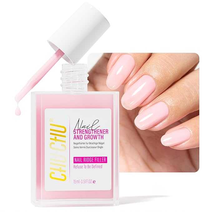 Nail Strengthener for Women: 8 in 1 Natural Nail Hardener Extra Strong and Growth - Pink Nail Polish Hardener Ridge Filler Concealer for Weak and Damaged Nails 15ml