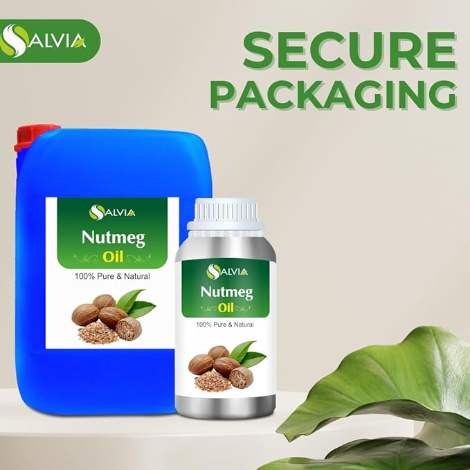 Salvia Nutmeg (Myristica Fragrans) Essential Oil 100% Pure & Natural Undiluted Uncut Oil | Use for Aromatherapy (500ml)