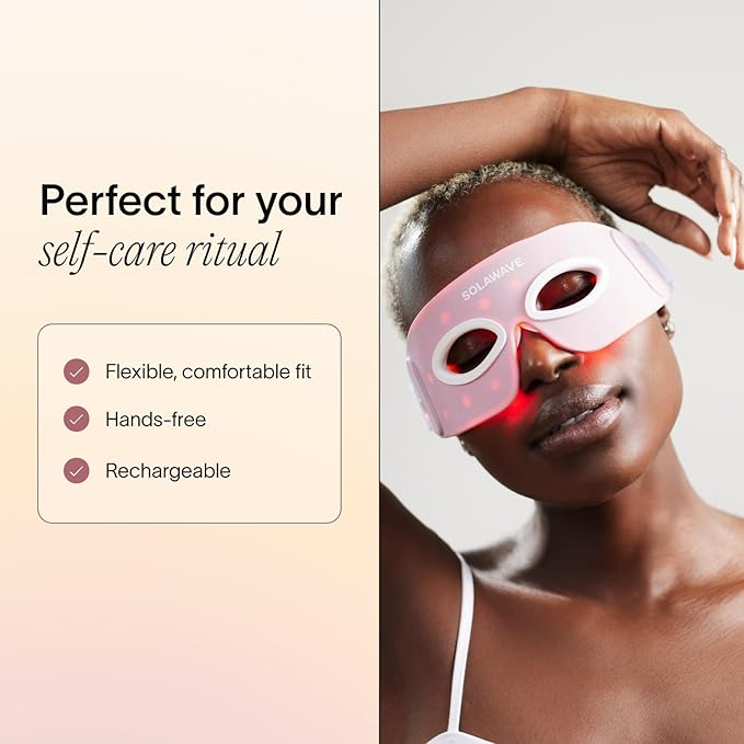 Solawave Eye Recovery Pro Kit | Red Light Therapy Eye Mask + LightBoost Eye Cream | Reduce Fine Lines & Wrinkles, Under Eye Dark Circles, & Puffiness