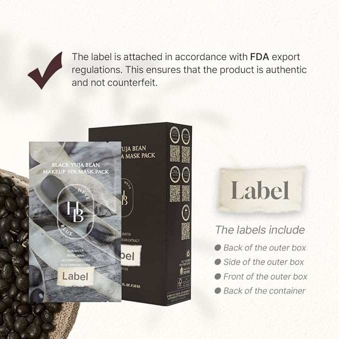 Black Yuja Bean Makeup Spa Mask Pack 10ea - 0.8 Fl. Oz of Ampoule Per Sheet, Nourishing, Sensitive Skin, Korean Skincare, Aesthetic, Moisturizing, Vegan, Hypoallergenic, Mother's Day Gift