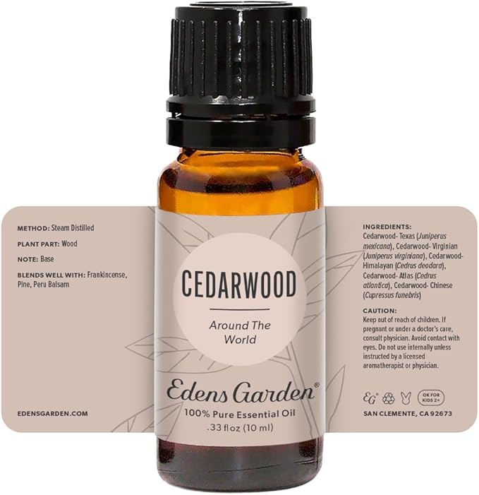 Edens Garden Cedarwood Around The World Essential Oil- 100% Pure Premium Grade, Undiluted, Natural, Therapeutic, Aromatherapy, The Best for Diffuser, Skin, Face, Hair 10 ml (.33 fl oz)