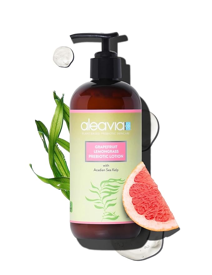 Aleavia Grapefruit Lemongrass Prebiotic Body Lotion – Lightly Scented, All-Natural Moisturizing Body Lotion with Organic Essential Oils – 12 Oz