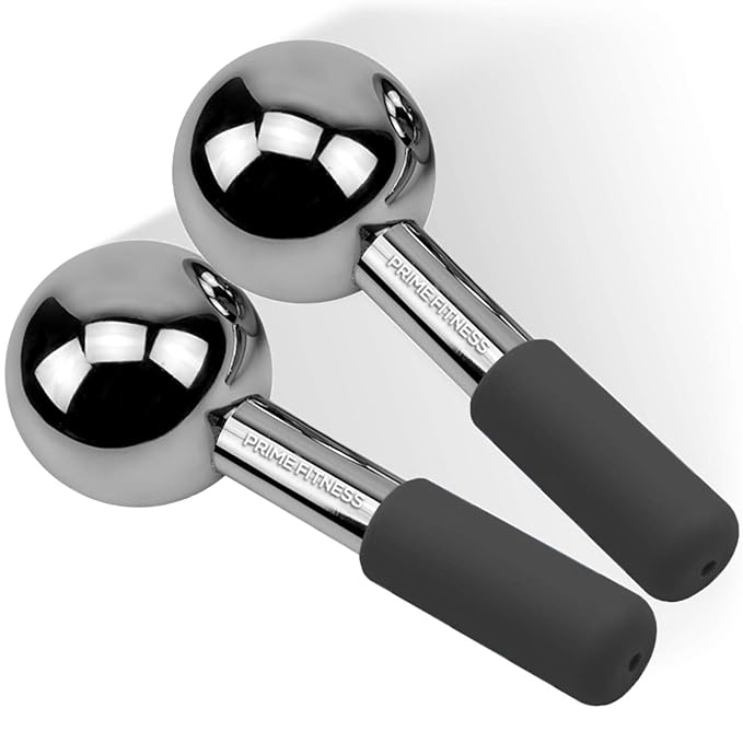 Ice Globes for Facials | Unbreakable Steel Cooling Roller | Cryo Sticks for Face | Massager for Face Neck & Eyes | Skin Care for Dark Circles, Puffiness, Wrinkles, Collagen Production (BLACK)